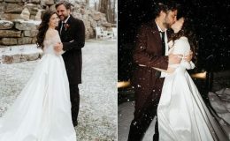 Ünlü oyuncu, yeşil gözlü sevgilisiyle kar altında evlendi: Bu yaşa kadar bekardım, çünkü seni bekliyordum