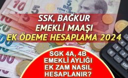 SSK, BAĞKUR EMEKLİ MAAŞI EK ZAM HESAPLAMASI OCAK 2024 || Emekli maaşı ek zam nasıl hesaplanır? SGK, Bağkur ek ödeme nedir, ne zaman alınır? İşte 2024 4A,4B emekli aylığı ek zam hesaplama