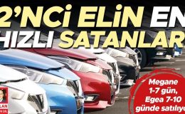 Megane 1-7 gün, Qashqai  5-7 gün ve Egea ortalama 7-10 günde satılıyor… 2’nci elin en hızlı satanları